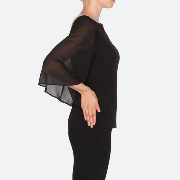 NEW JOSEPH RIBKOFF rhinestone back top in black - Picture 2 of 4